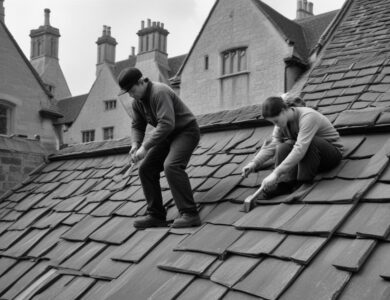 pikaso texttoimage 35mm film photography Roofers both male and female Graphic